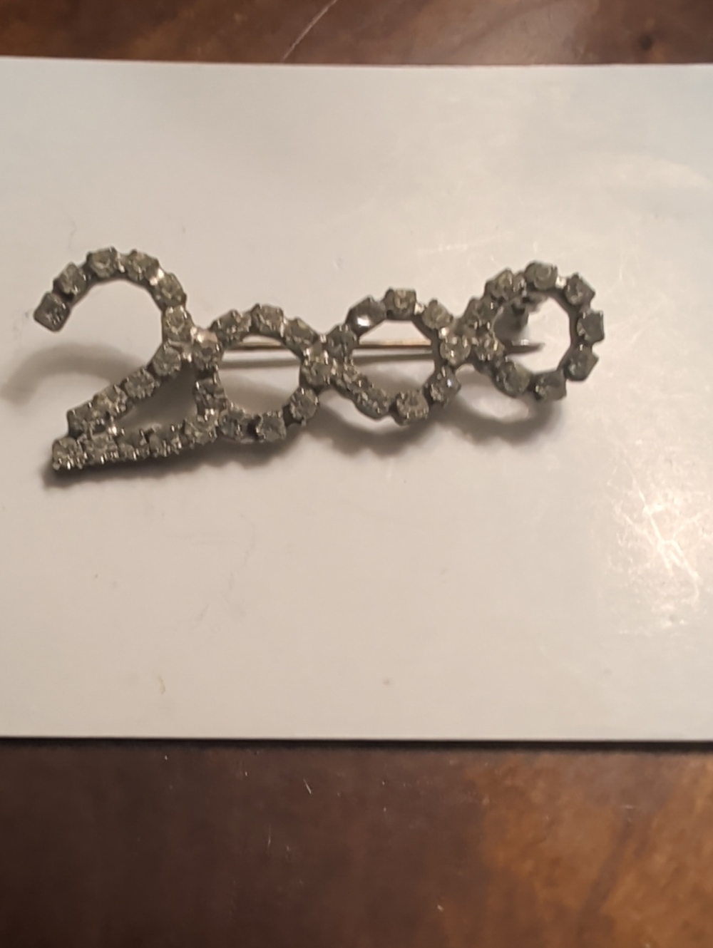 Vintage Brooch Pin Rhinestone Y2K 2000 silver tone clasp works